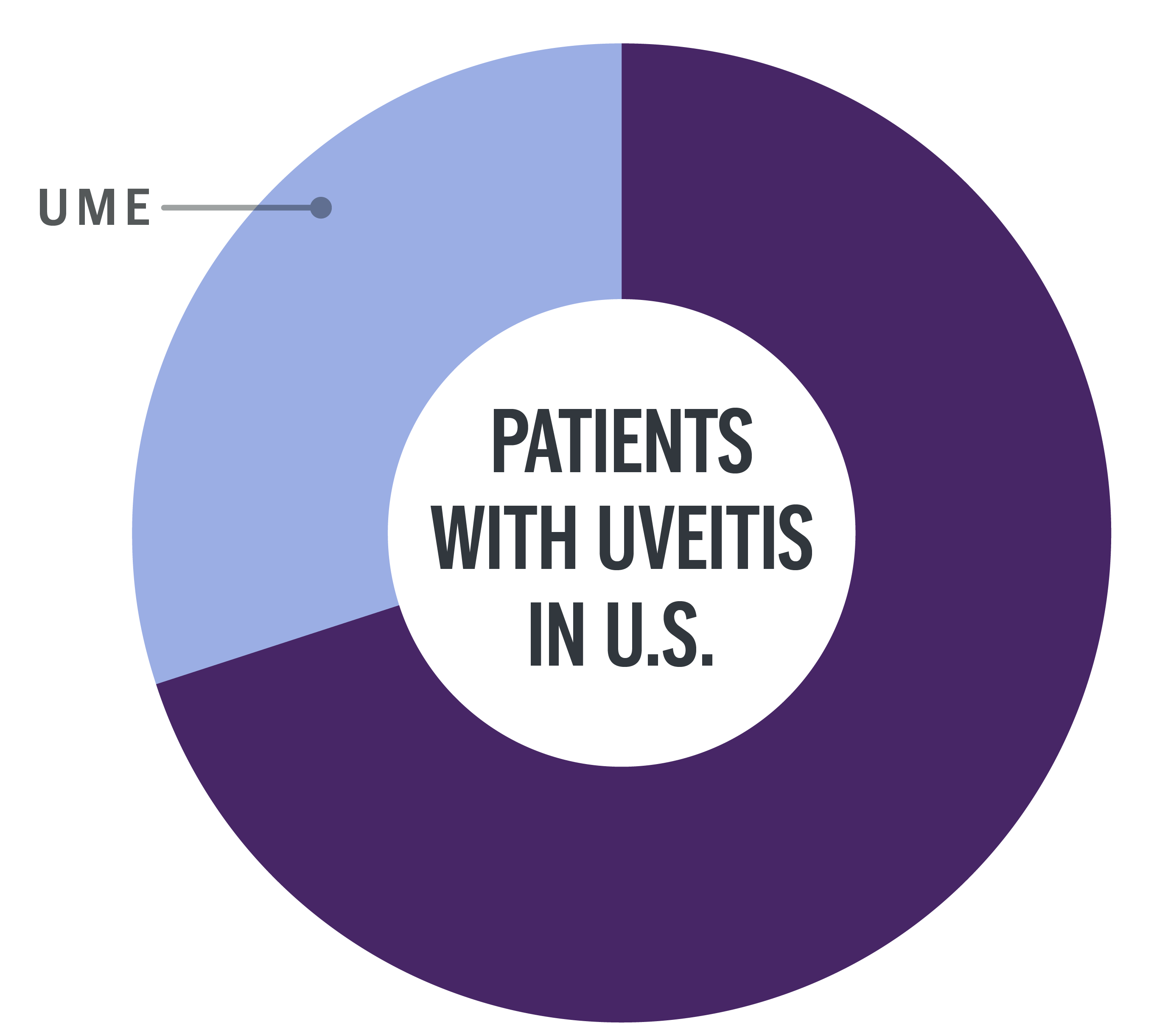 Infographic depicting U.S. uveitis population and share with UME